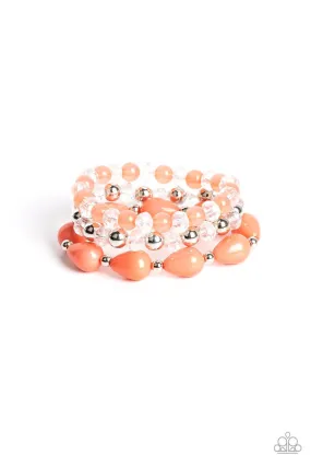 Beachside Brunch Coral Orange Bracelet - Paparazzi Accessories