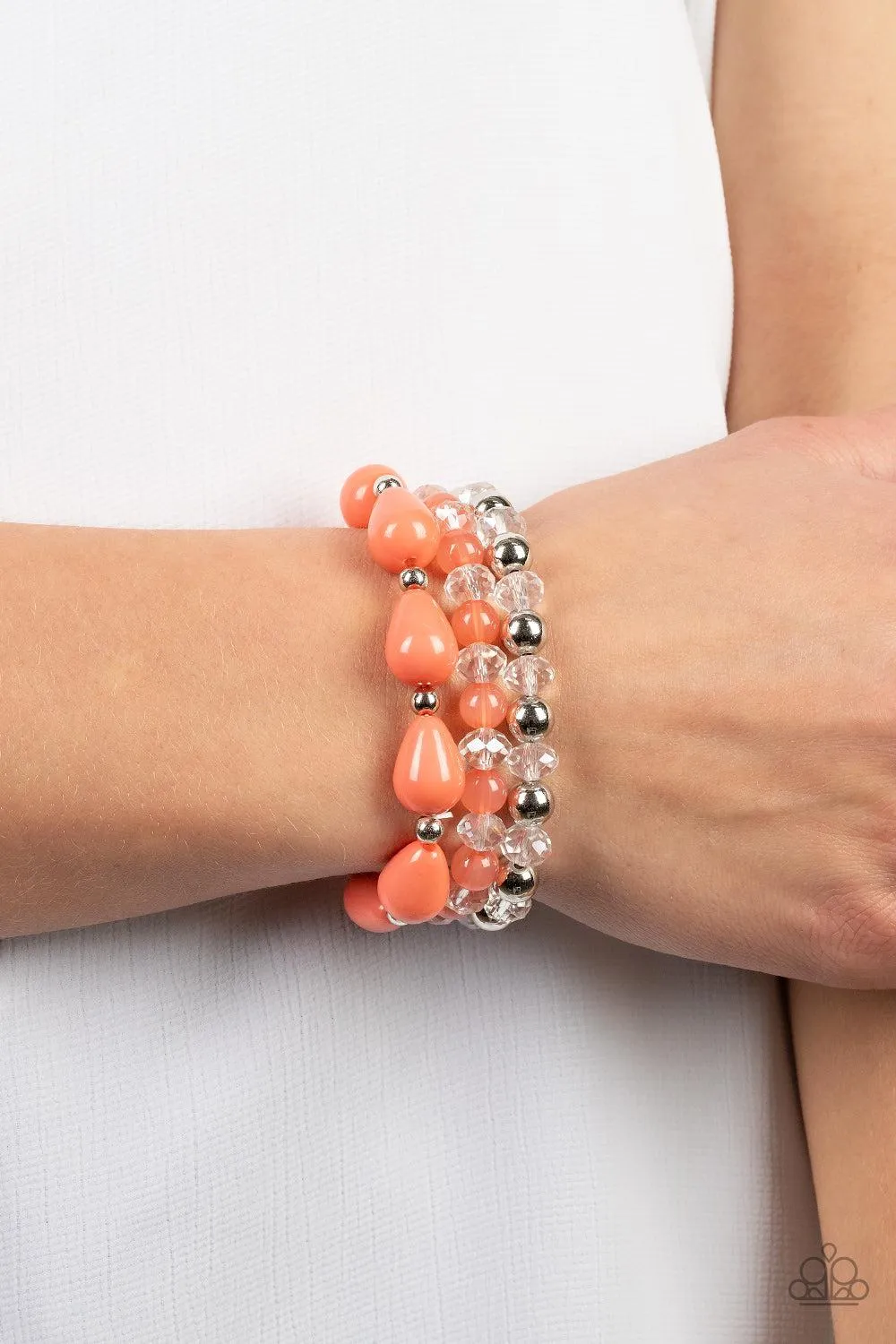 Beachside Brunch Coral Orange Bracelet - Paparazzi Accessories