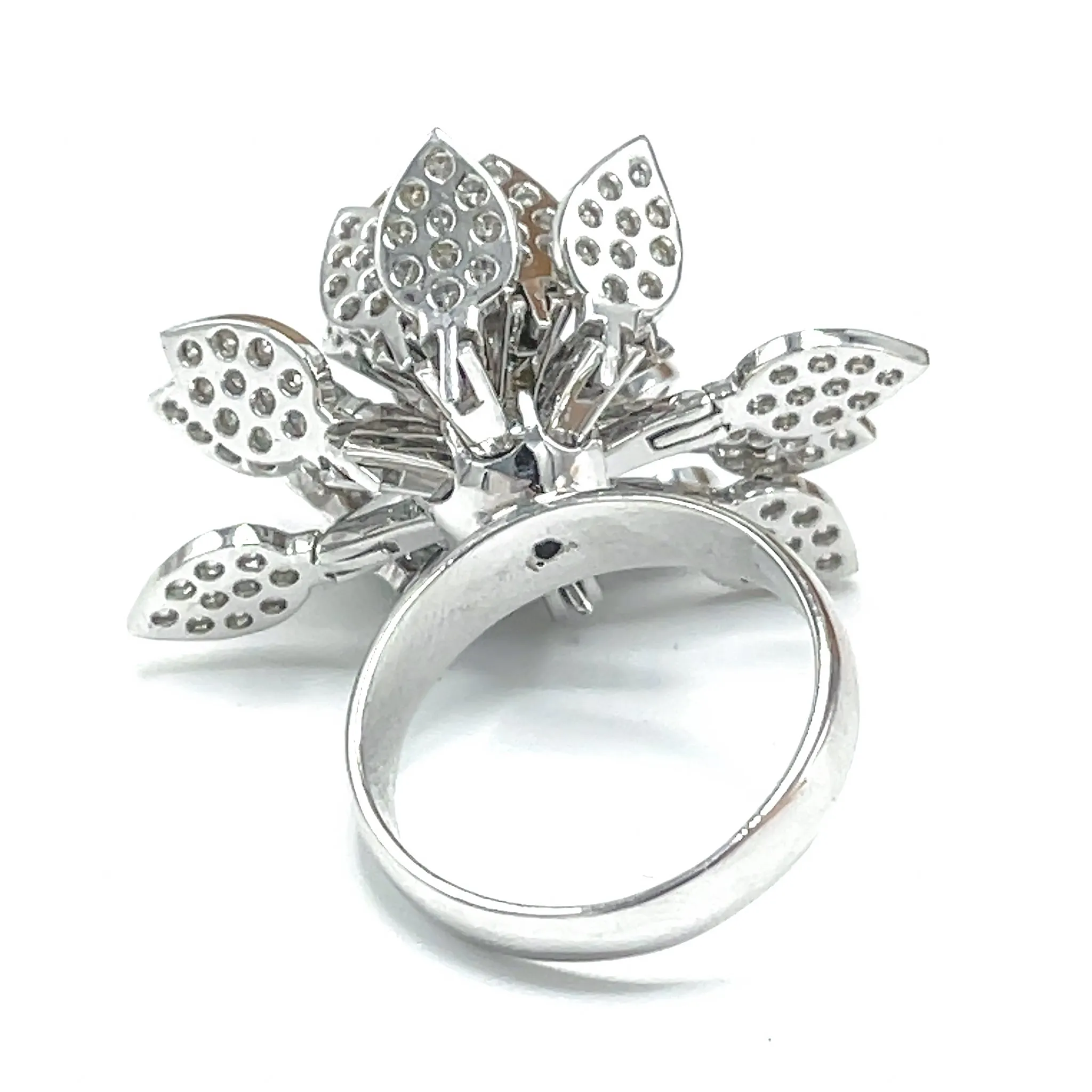 Beautiful Articulating Diamond Lotus Flower Ring