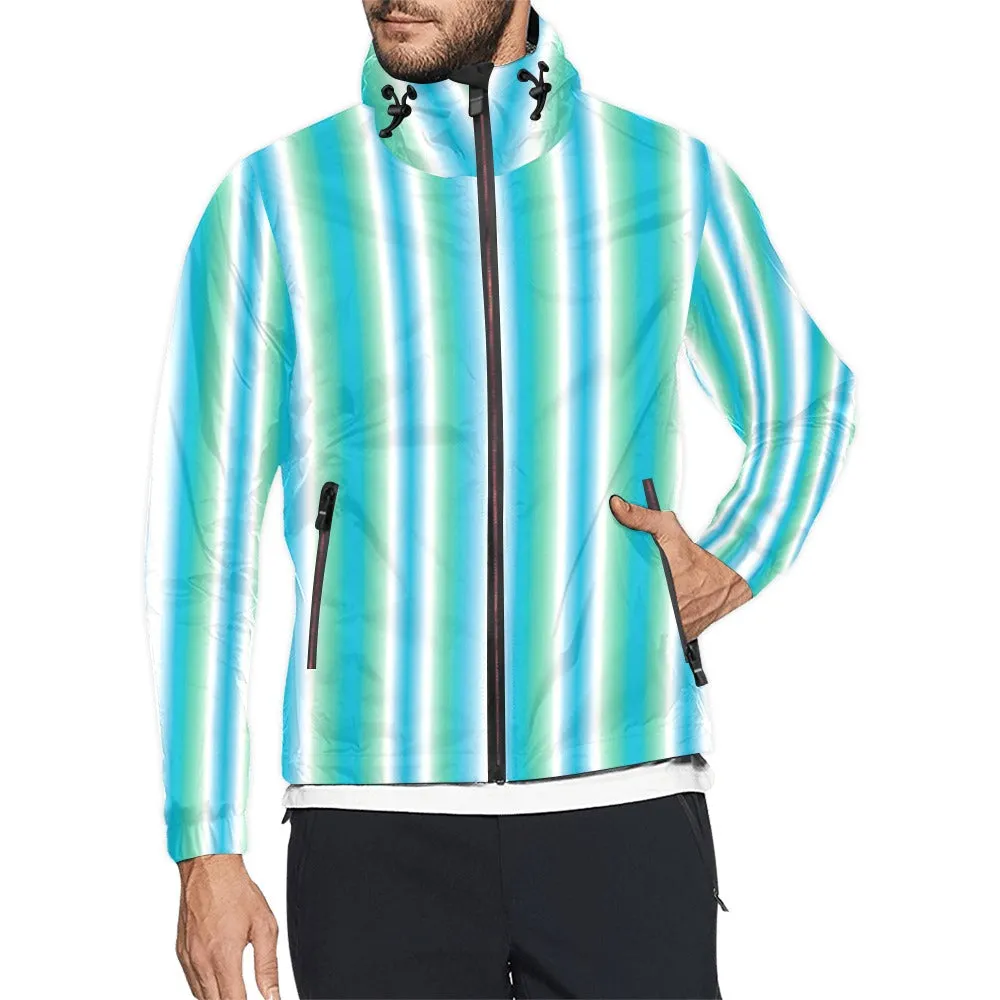 biscayne atoll white pattern print Unisex All Over Print Windbreaker (Model H23)