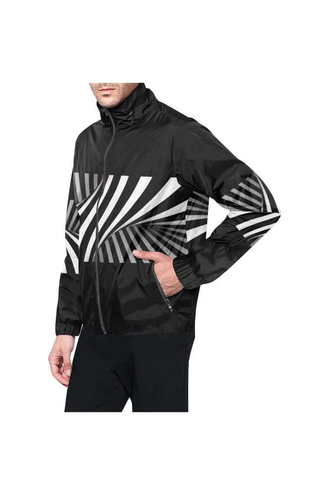 Black & White Illusion All Over Print Windbreaker for Men (Model H23)