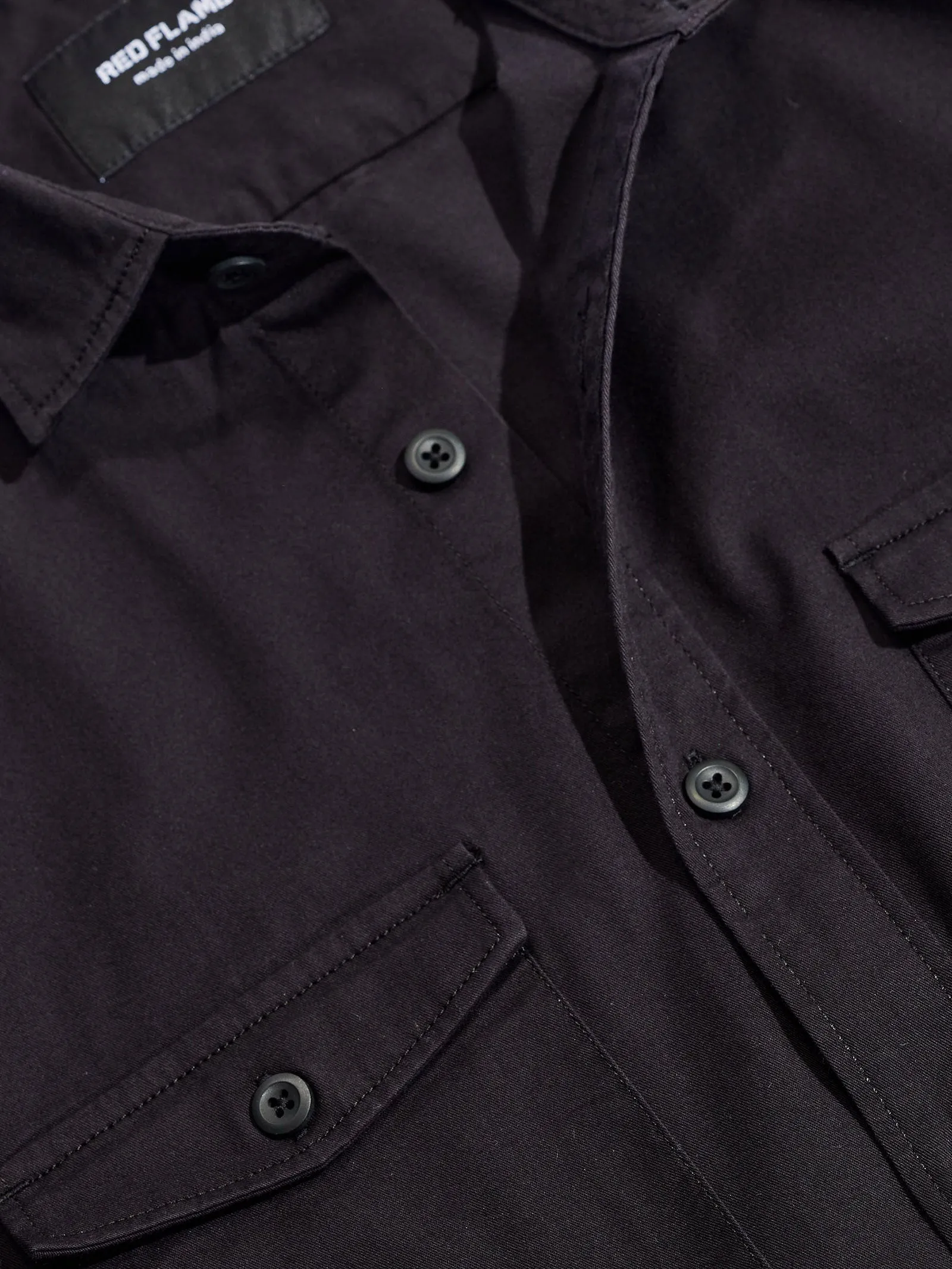 Black Stretch Cargo Shirt