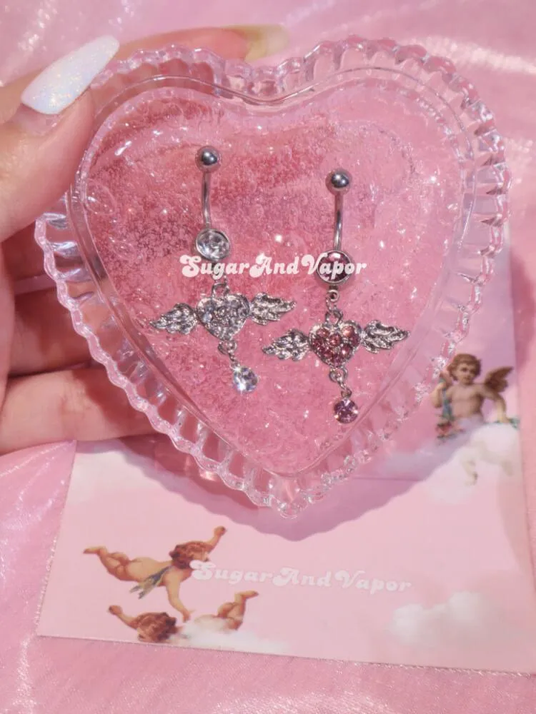 Bling Angel Wings Belly Button Ring