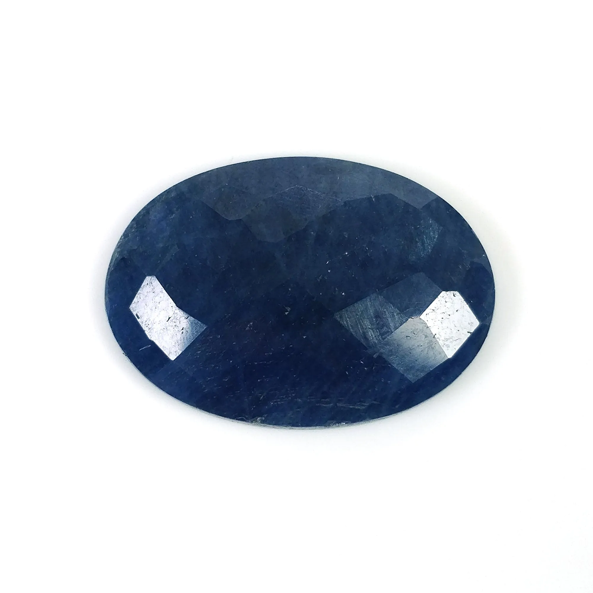 BLUE SAPPHIRE Gemstone Rose Cut : 27.50cts Natural Untreated Unheated Sapphire Oval Shape 26*18mm (With Video)