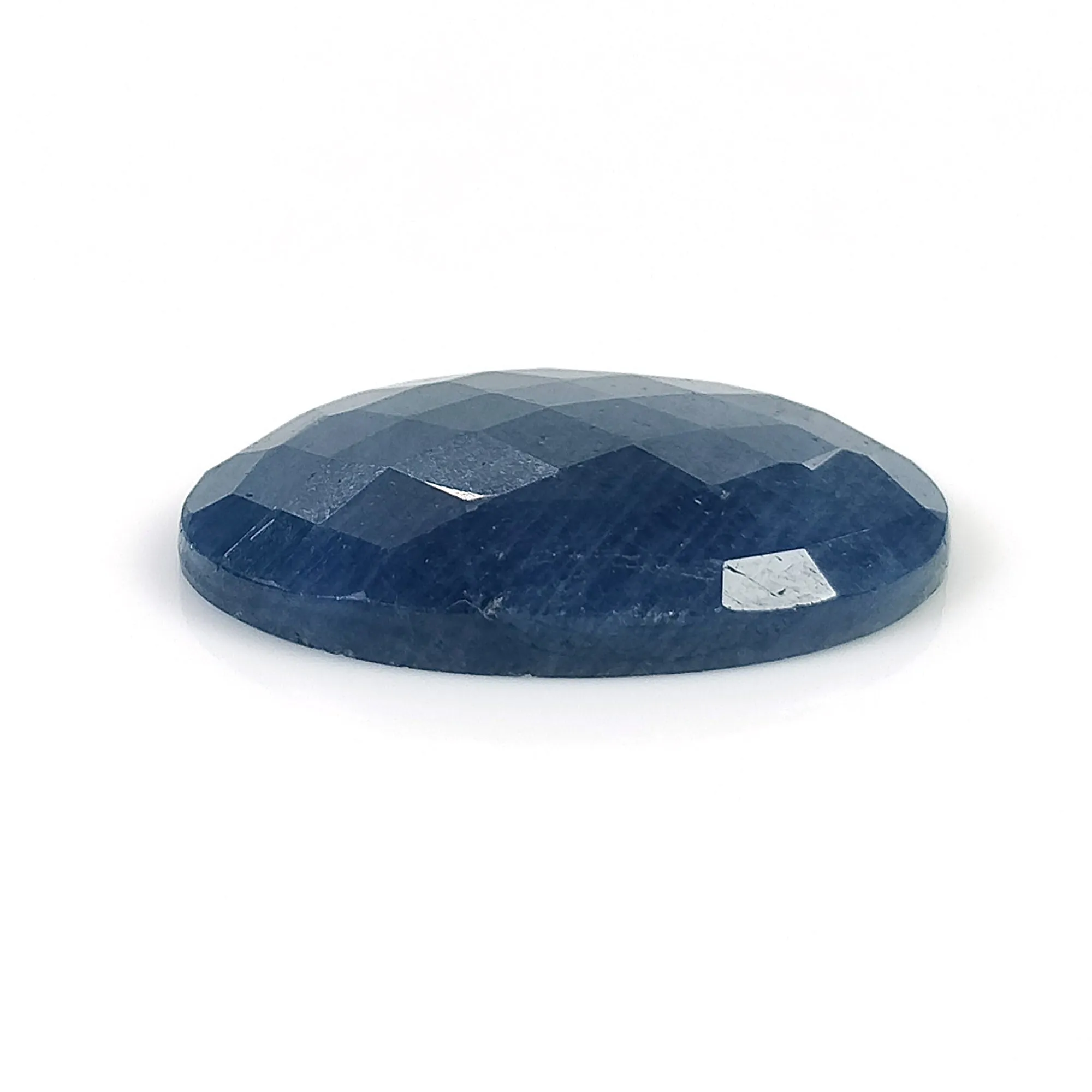 BLUE SAPPHIRE Gemstone Rose Cut : 27.50cts Natural Untreated Unheated Sapphire Oval Shape 26*18mm (With Video)