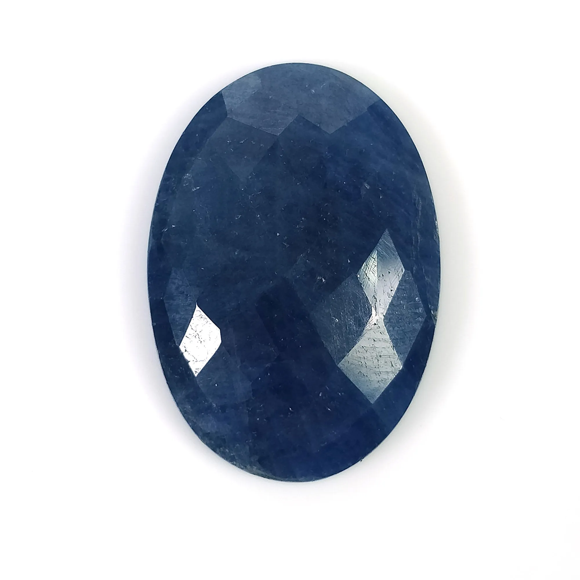 BLUE SAPPHIRE Gemstone Rose Cut : 27.50cts Natural Untreated Unheated Sapphire Oval Shape 26*18mm (With Video)