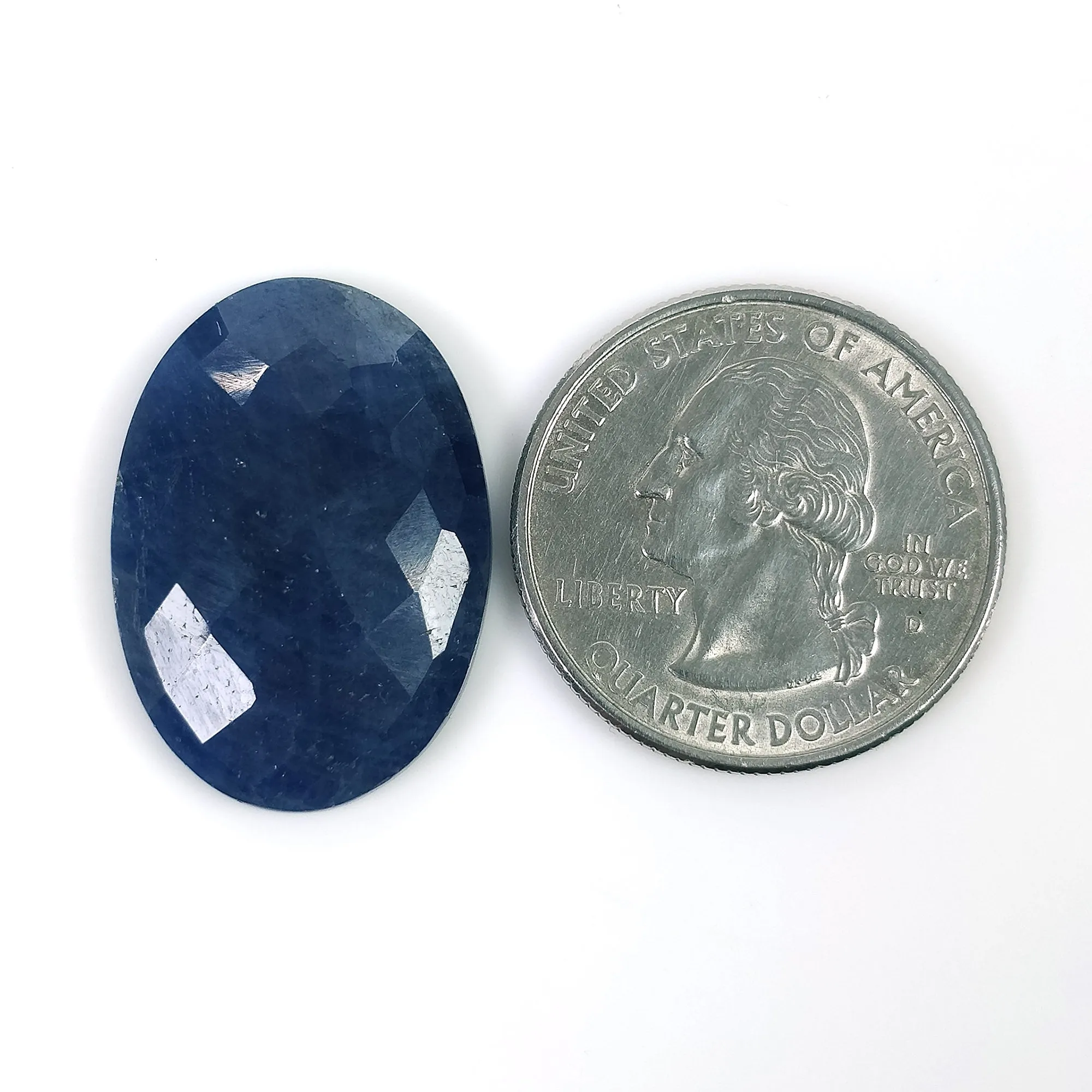 BLUE SAPPHIRE Gemstone Rose Cut : 27.50cts Natural Untreated Unheated Sapphire Oval Shape 26*18mm (With Video)