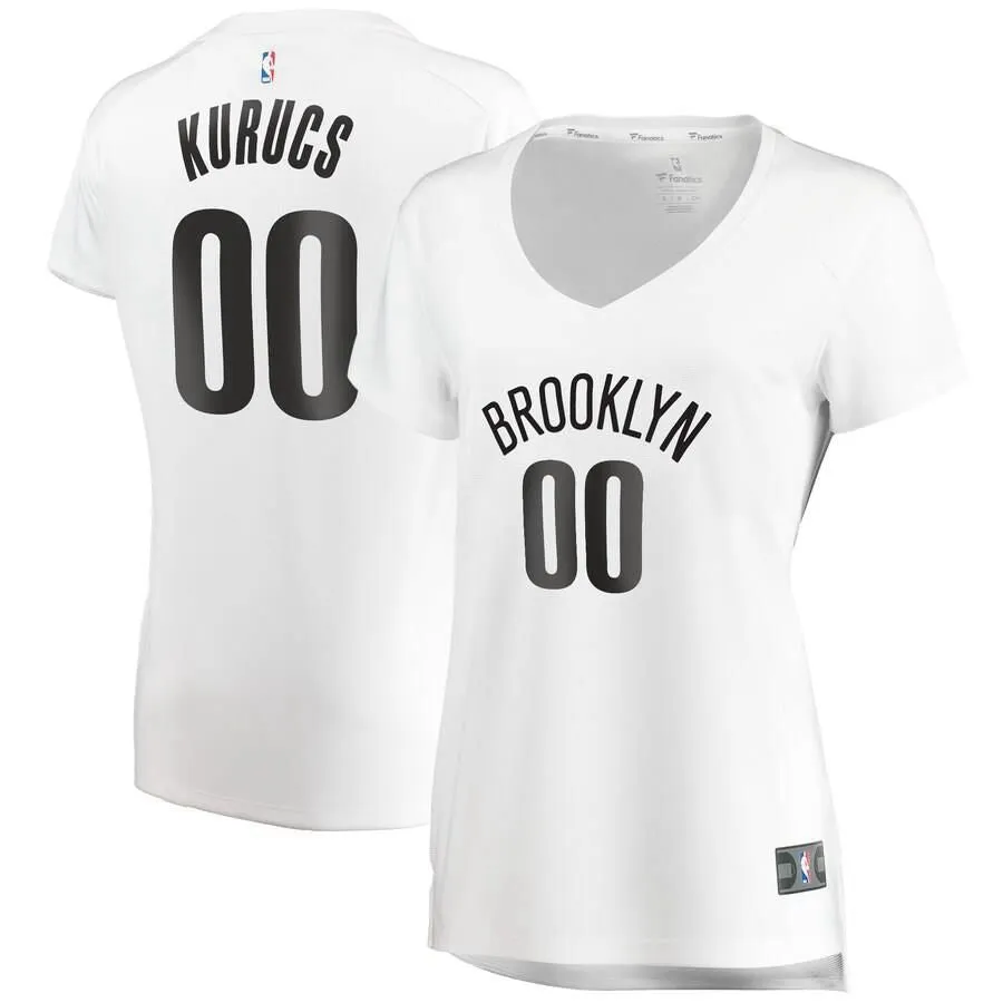 Brooklyn Nets Rodions Kurucs Fanatics Branded Fast Break Player Association Jersey Womens - White | Ireland H4720Z3