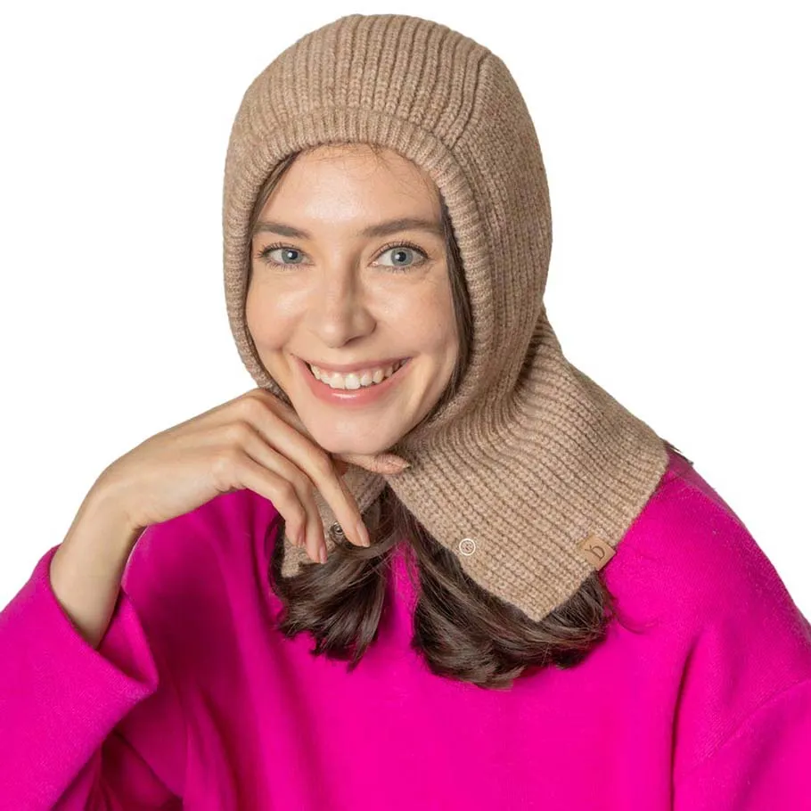 Buttoned Snood Hat