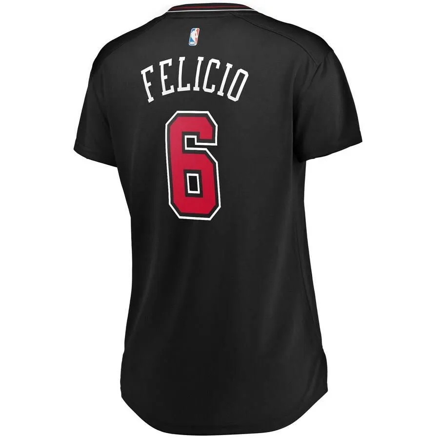 Chicago Bulls Cristiano Felicio Fanatics Branded Fast Break Player Statement Jersey Womens - Black | Ireland P6764X1