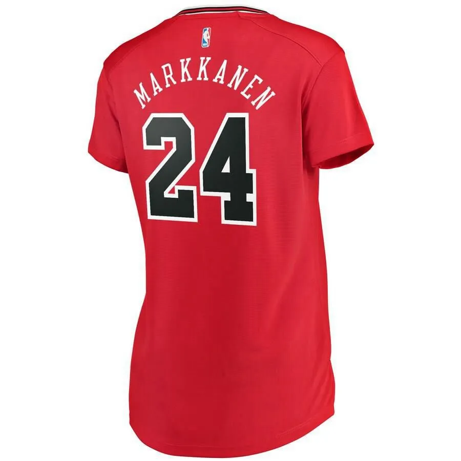 Chicago Bulls Lauri Markkanen Fanatics Branded Fast Break Icon Jersey Womens - Red | Ireland K8226V1