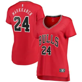 Chicago Bulls Lauri Markkanen Fanatics Branded Fast Break Icon Jersey Womens - Red | Ireland K8226V1