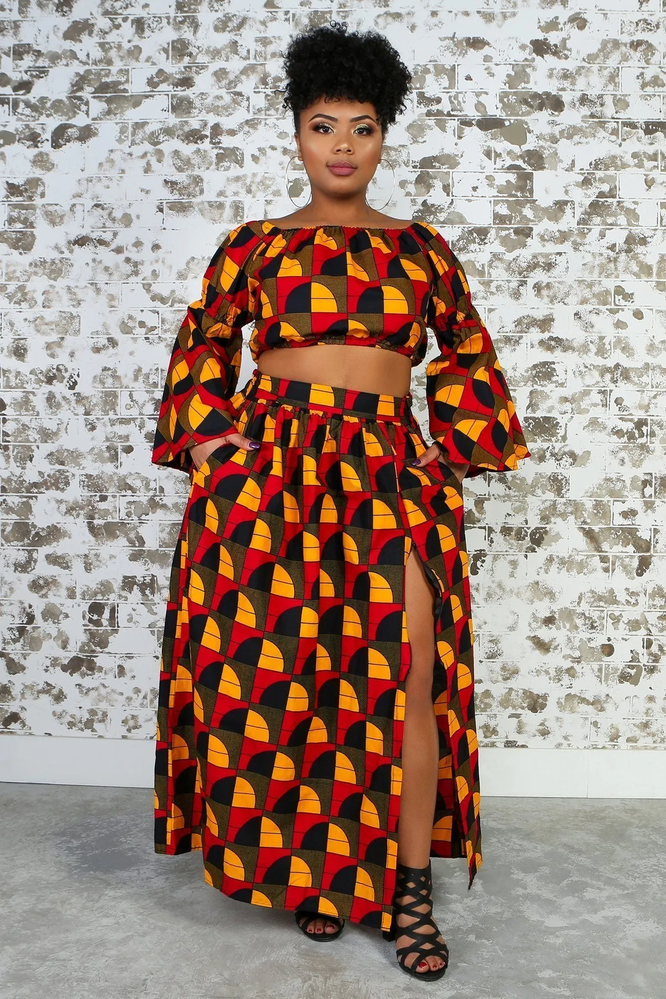 CHIZA African Print Crop Top