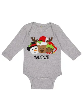 Christmas Friends Girl Elf Baby Bodysuit - Heather Gray