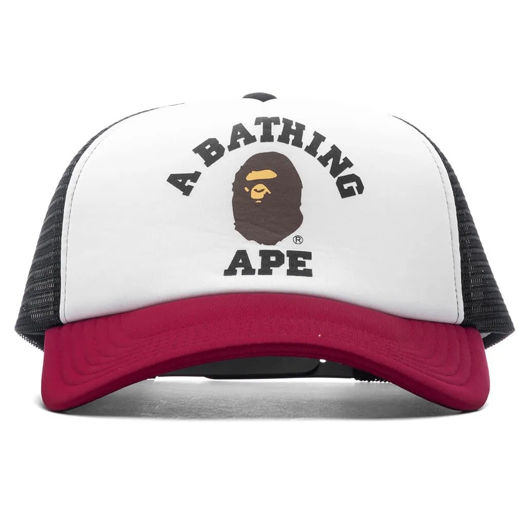 College Mesh Cap - Burgundy