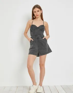 Country Roads Denim Romper