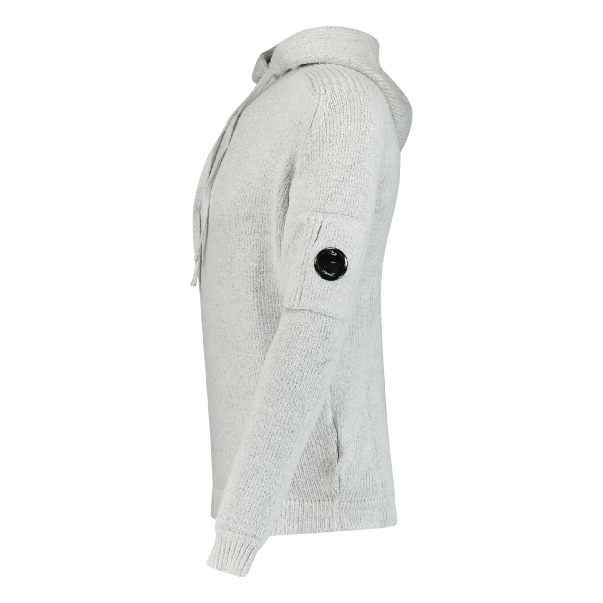 CP COMPANY KNIT HOODIE GREY