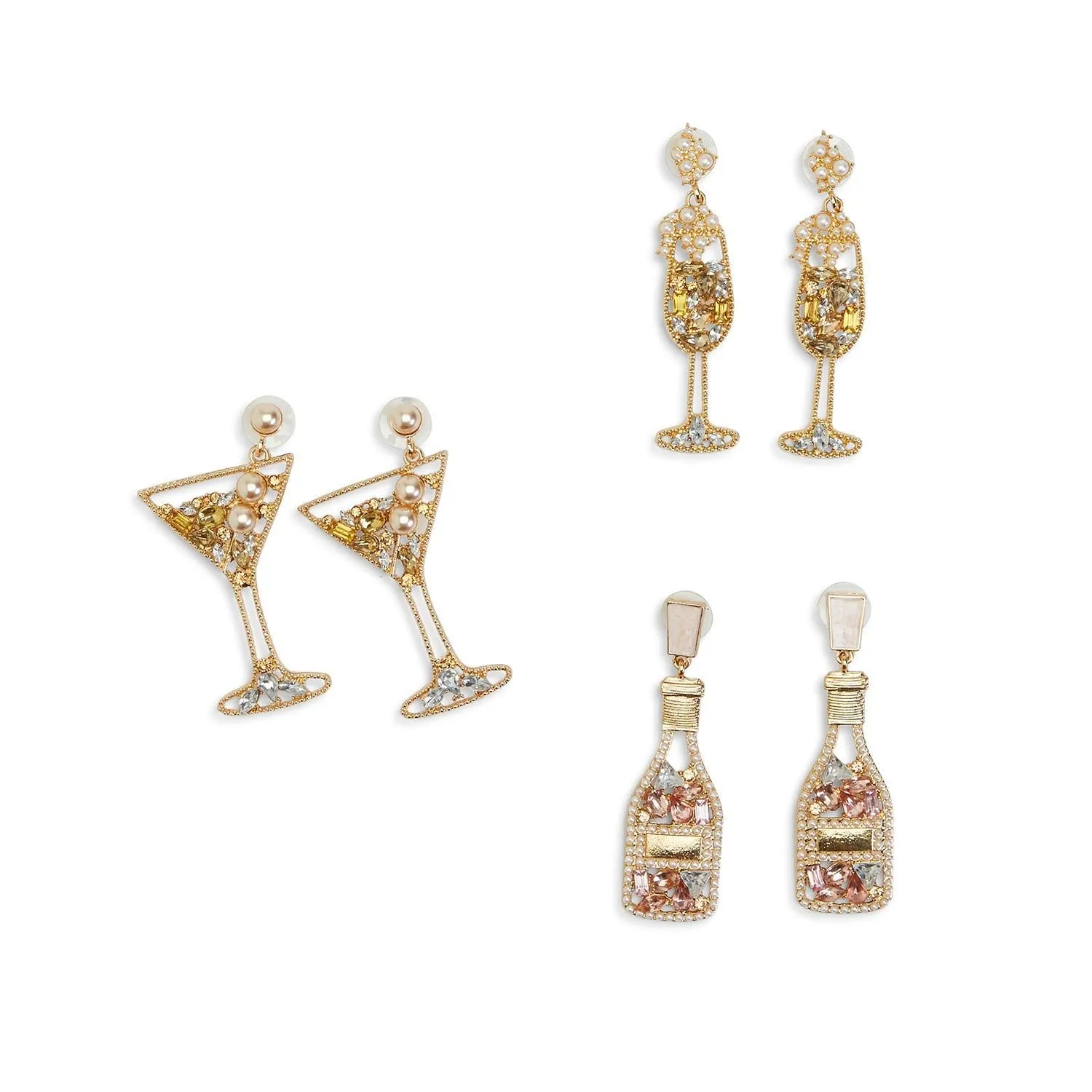 Crystal Embellished Earrings-Assorted Styles