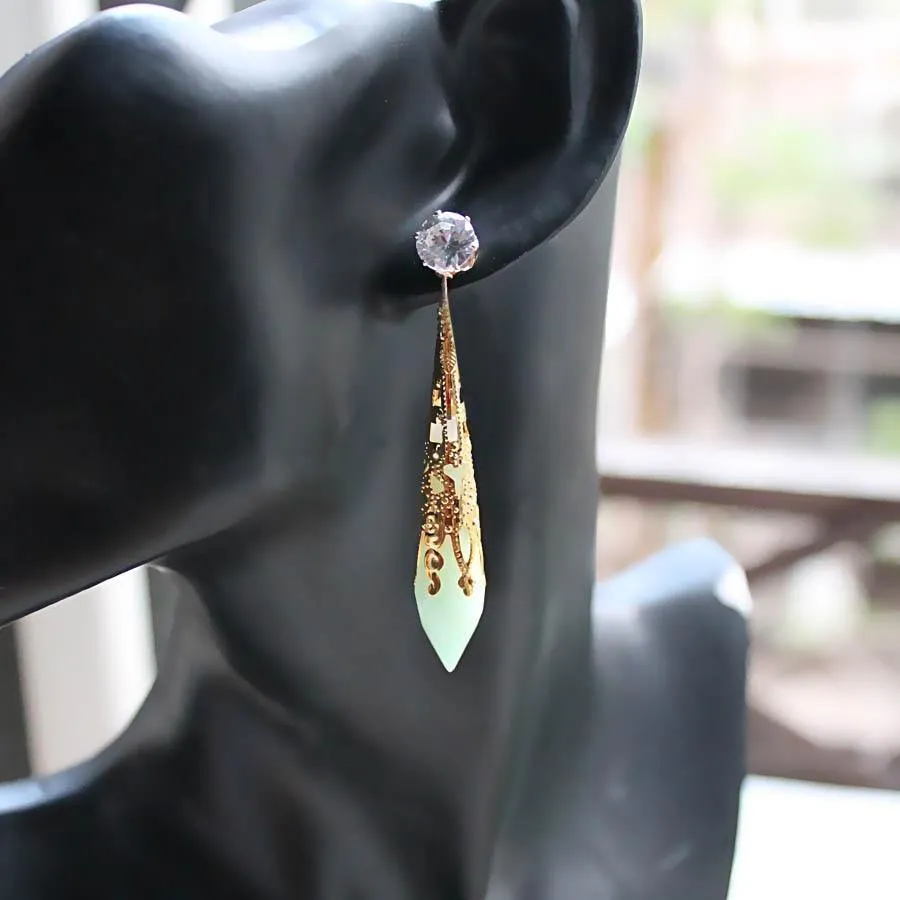 Crystal Obelisk Earrings