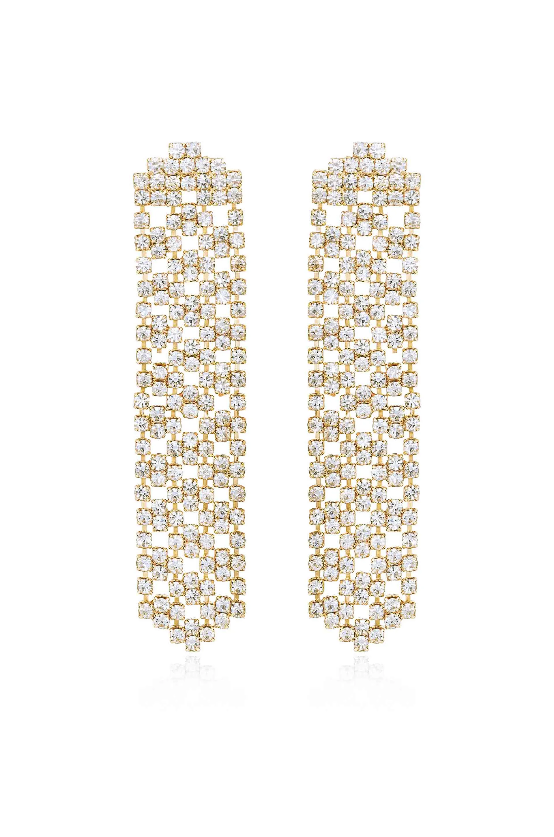 Crystal Quilted Dangle Earrings