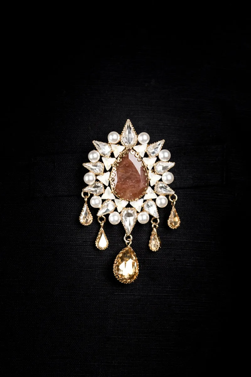 Crystal Studded Brooch