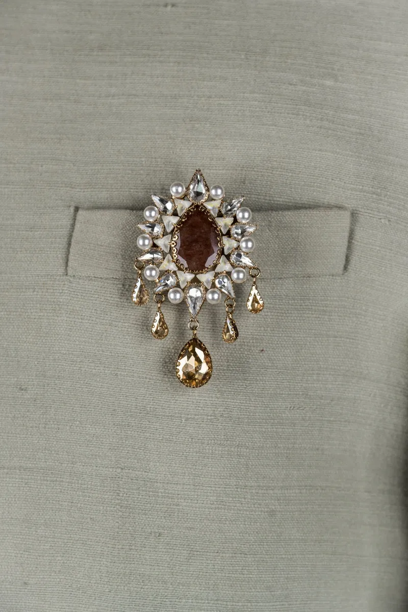 Crystal Studded Brooch