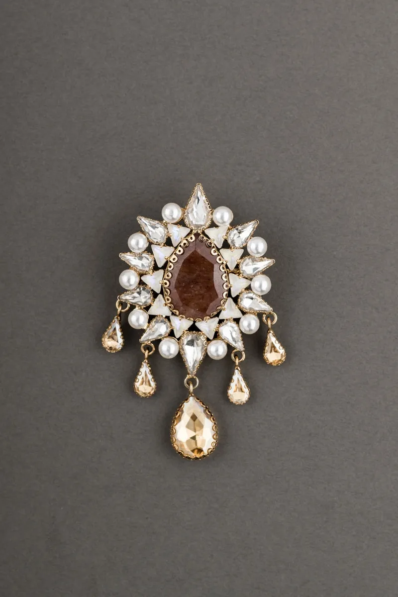 Crystal Studded Brooch