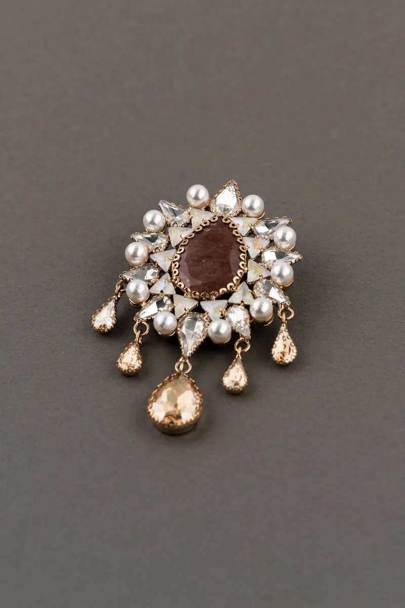 Crystal Studded Brooch