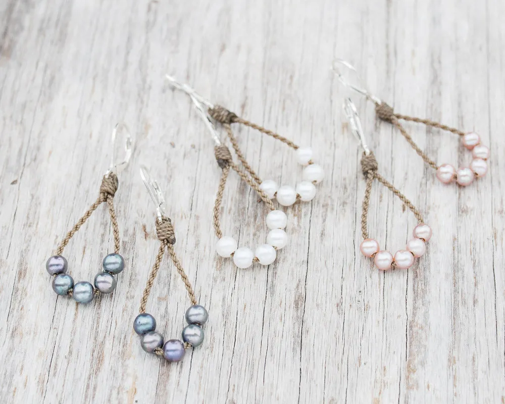 Dainty Pearl Loop Earrings