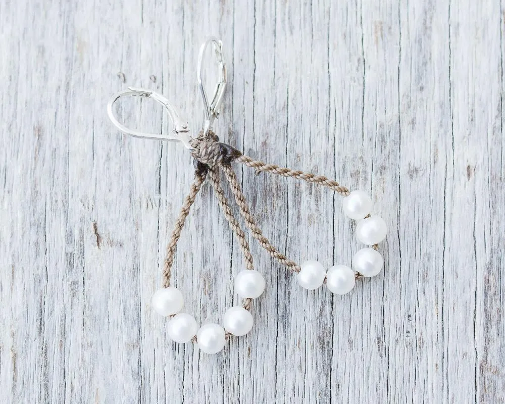 Dainty Pearl Loop Earrings