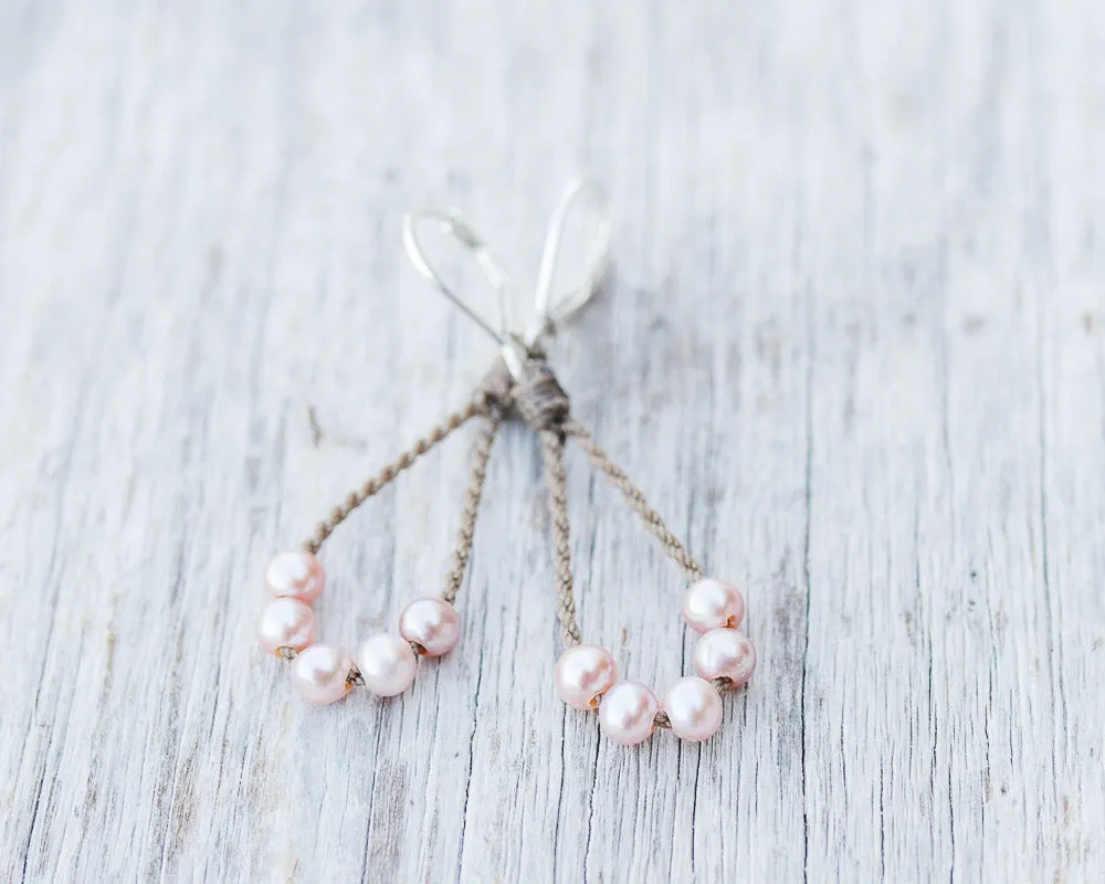 Dainty Pearl Loop Earrings