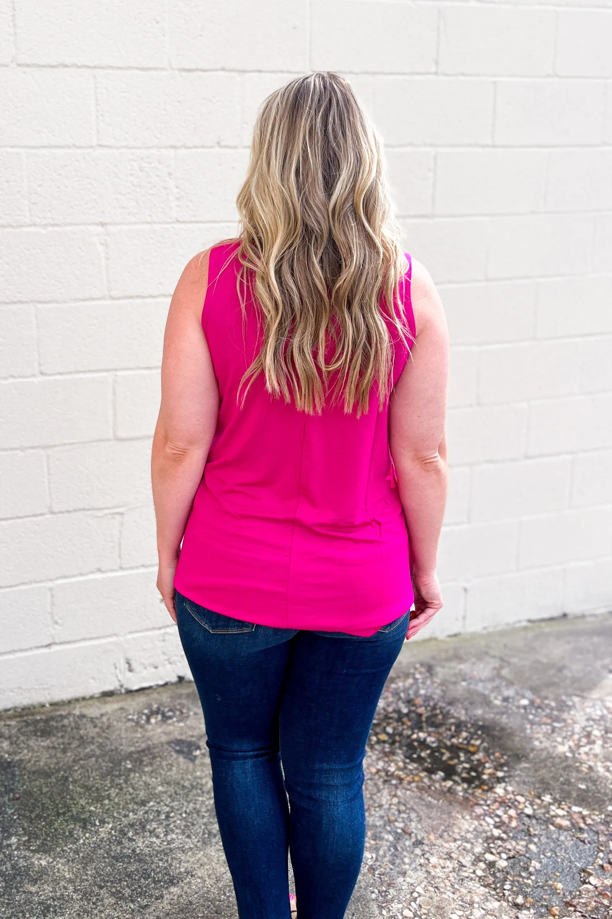 DEAL | Terri V-Neck Tank Top, Magenta