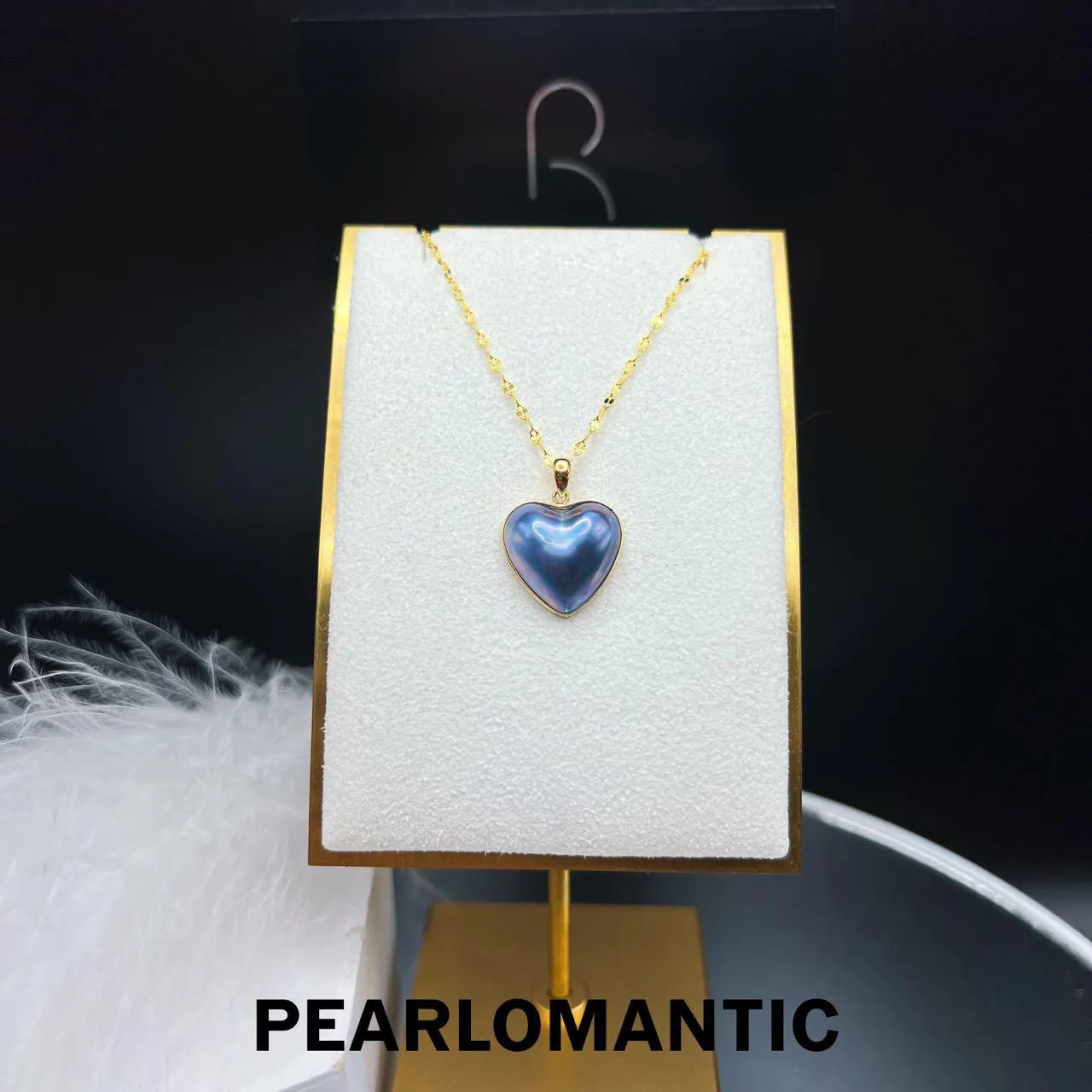 [Designer’s Choice] Japanese Mabe Pearl Heart Shape 14*14mm Pendant w/ 18k Gold