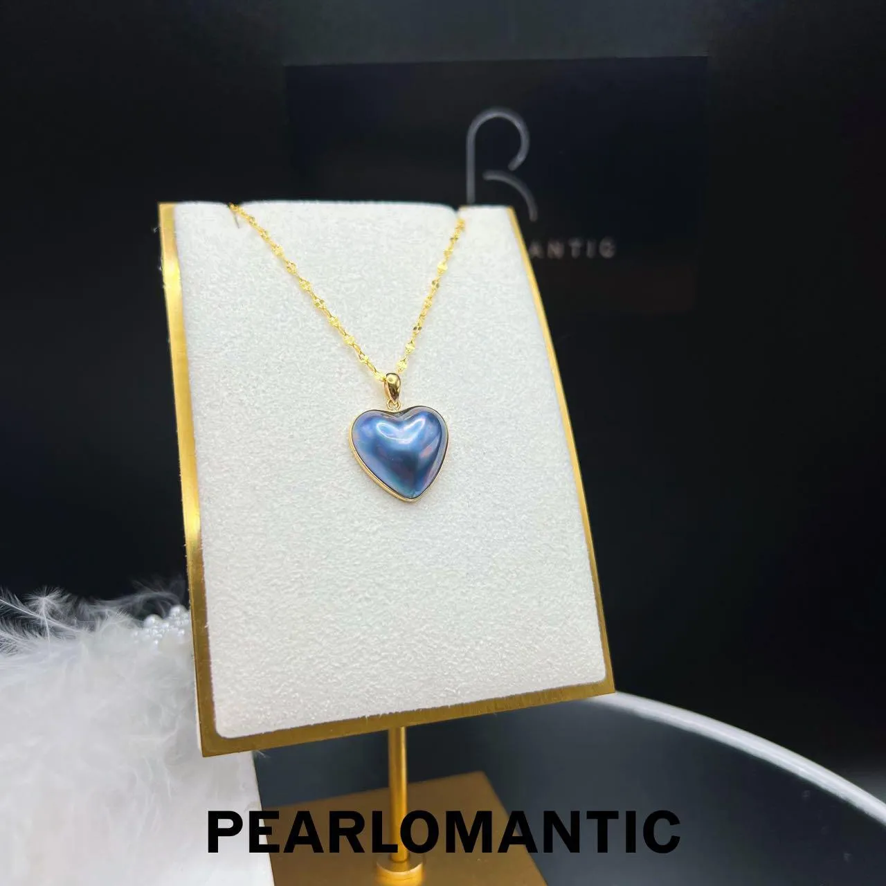 [Designer’s Choice] Japanese Mabe Pearl Heart Shape 14*14mm Pendant w/ 18k Gold