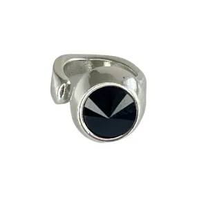 DESTELLOS BLACK CRYSTAL ADJUSTABLE RING