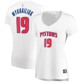 Detroit Pistons Sviatoslav Mykhailiuk Fanatics Branded Replica Fast Break Player Association Jersey Womens - White | Ireland R9307L5