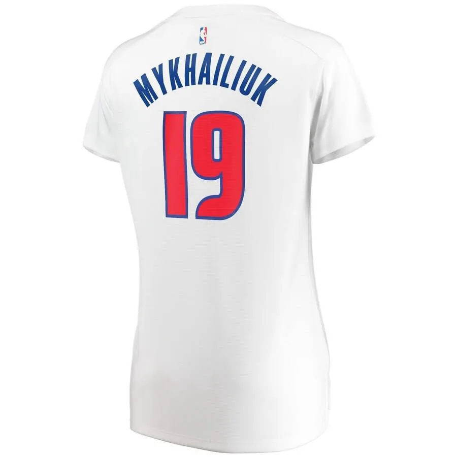 Detroit Pistons Sviatoslav Mykhailiuk Fanatics Branded Replica Fast Break Player Association Jersey Womens - White | Ireland R9307L5