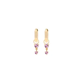 Deux Drop Hoops | Pink Sapphire