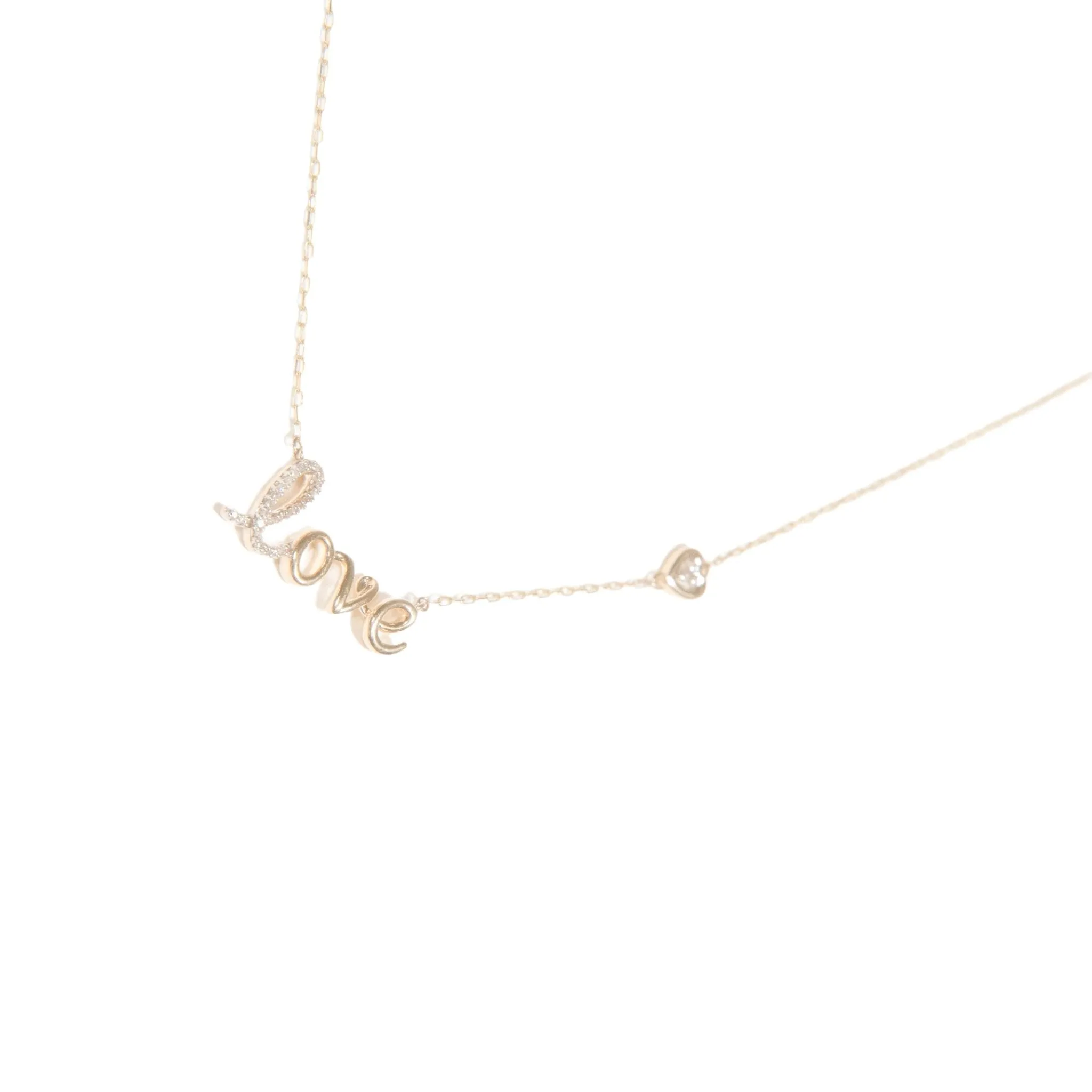 Diamond Love Necklace in Solid 14k Gold