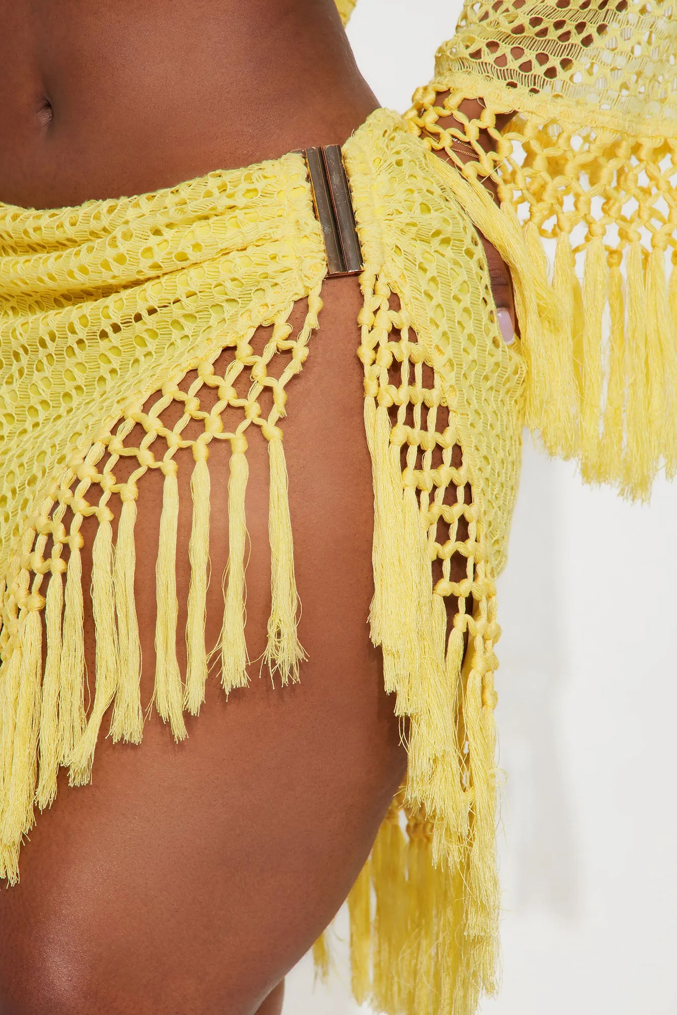 Don't Be Jealous Crochet Skirt Set - Yellow