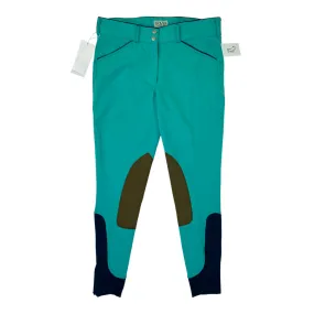 Dover Saddlery 'Wellesley' Breech in Aqua w/Navy Piping - Women's 32