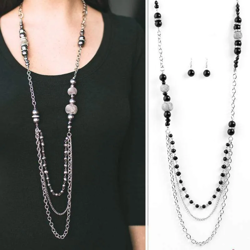 Enmeshed in Elegance Black Necklace