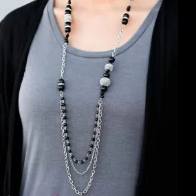 Enmeshed in Elegance Black Necklace