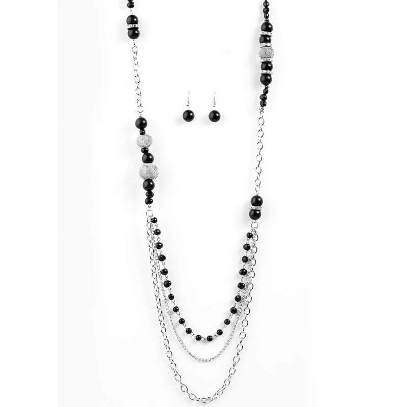 Enmeshed in Elegance Black Necklace