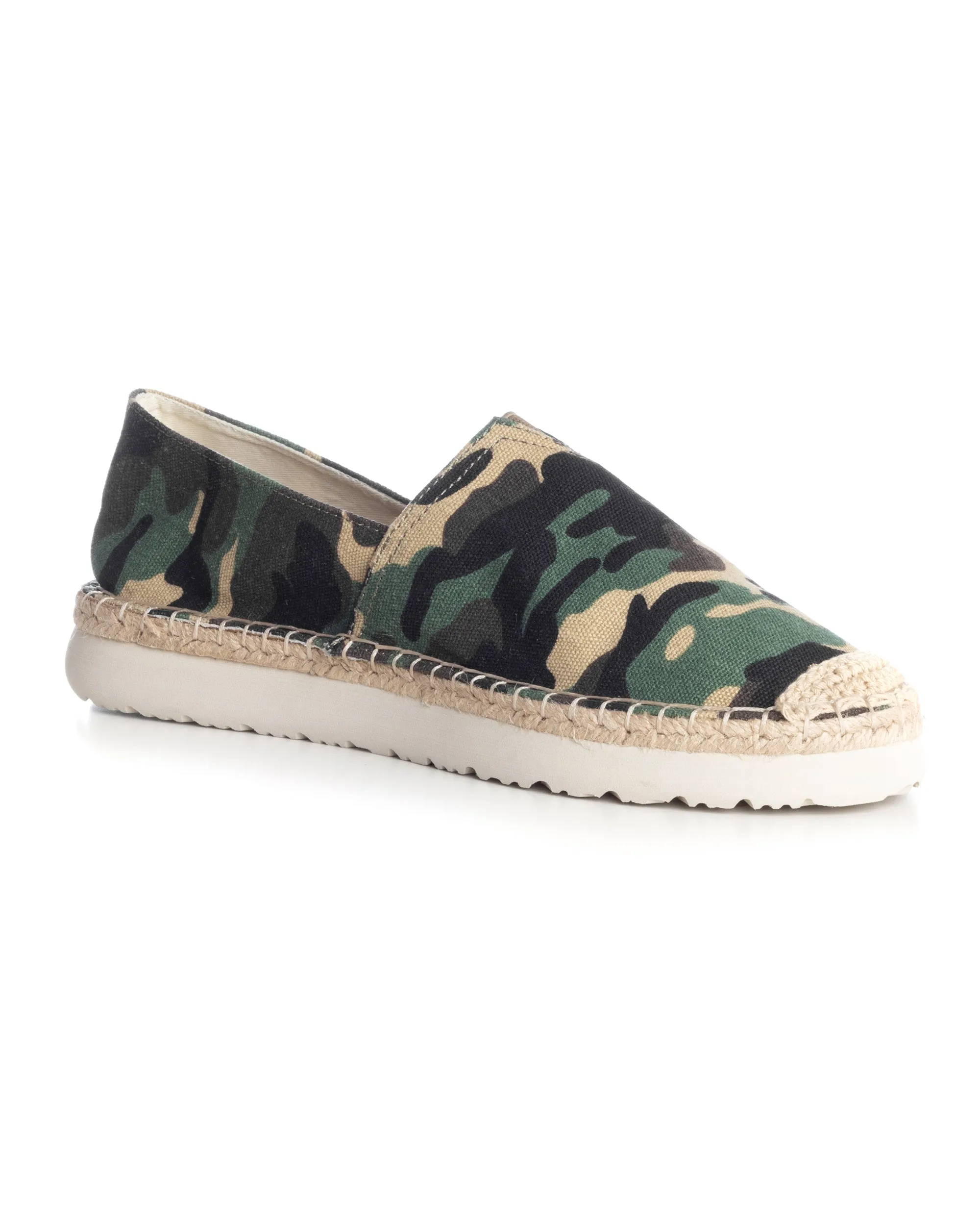 Espadrillas Scarpe Uomo Unisex Tela Estive Mare Fantasia Militare Mimetica Cotone Comode Leggere Verde GIOSAL-S1249A