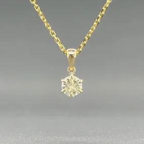 Estate 14K Y Gold 0.60ct K/SI2 Diamond Pendant