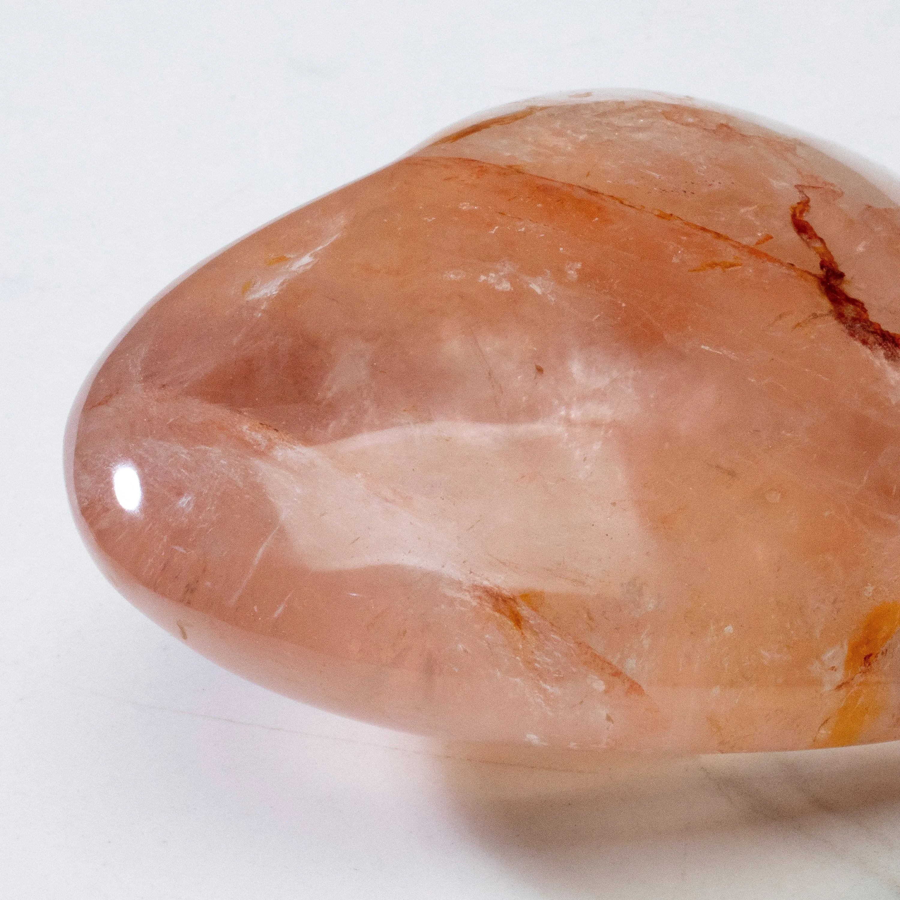 Fire Quartz Gemstone Heart Carving - 3