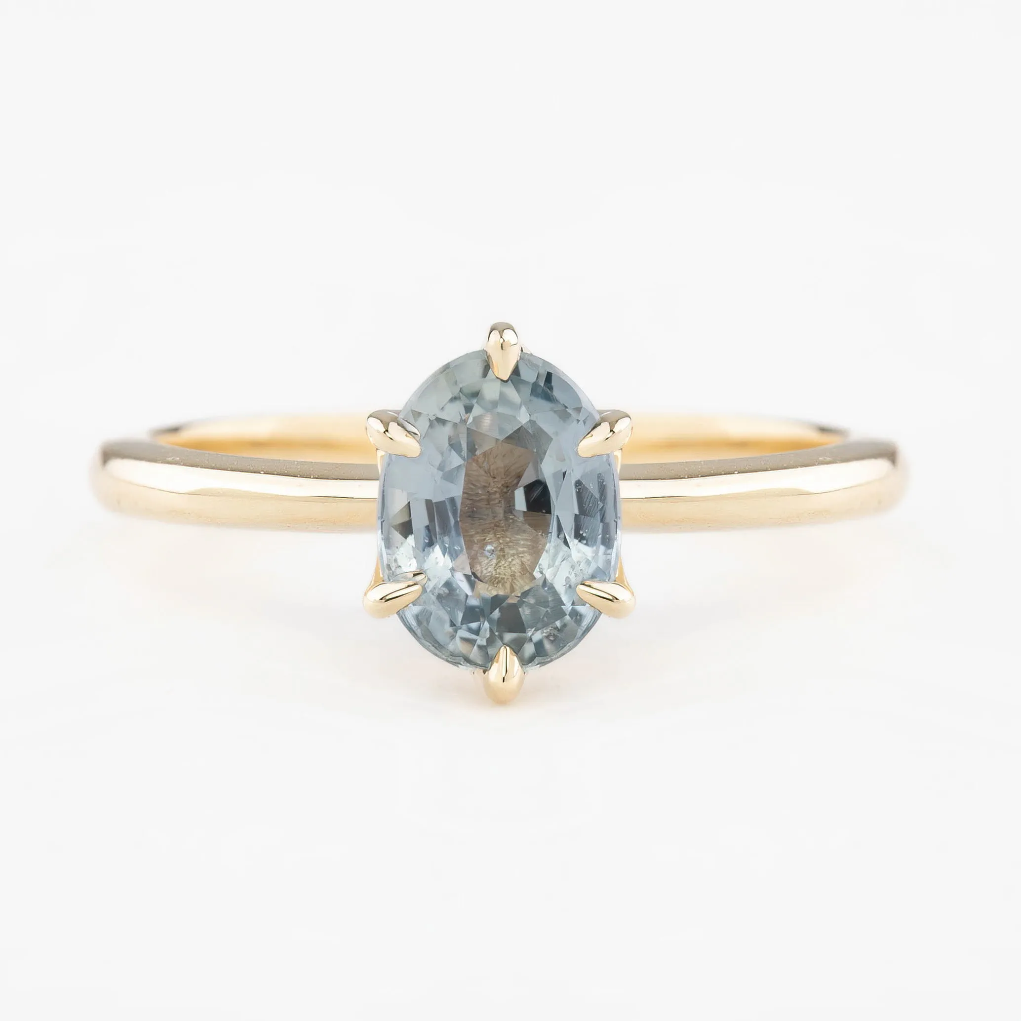 Floryn Ring 1.35ct Light Blue Oval Unheated Sapphire, 14K Yellow Gold (One of a kind)