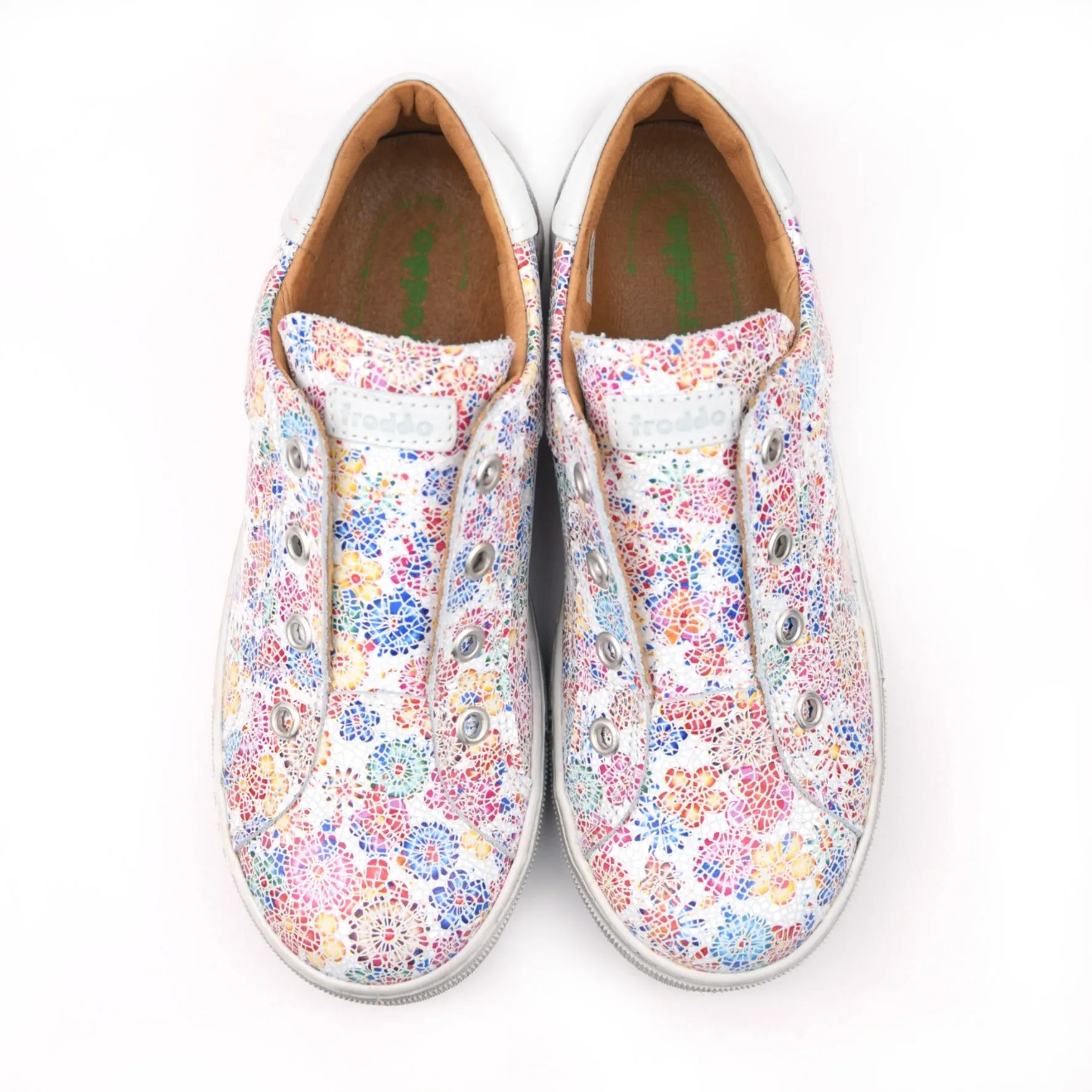 Froddo low leather sneaker - flower print