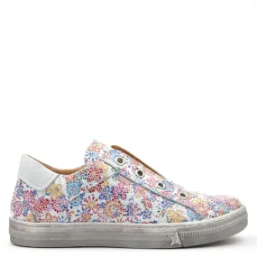 Froddo low leather sneaker - flower print